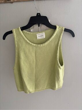 Sabo Knit Crop Tank Top in Light Green